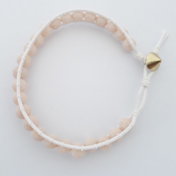 Pulseira Cristal Off White com Branco