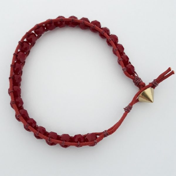 Pulseira Cristal Vermelho Carmim